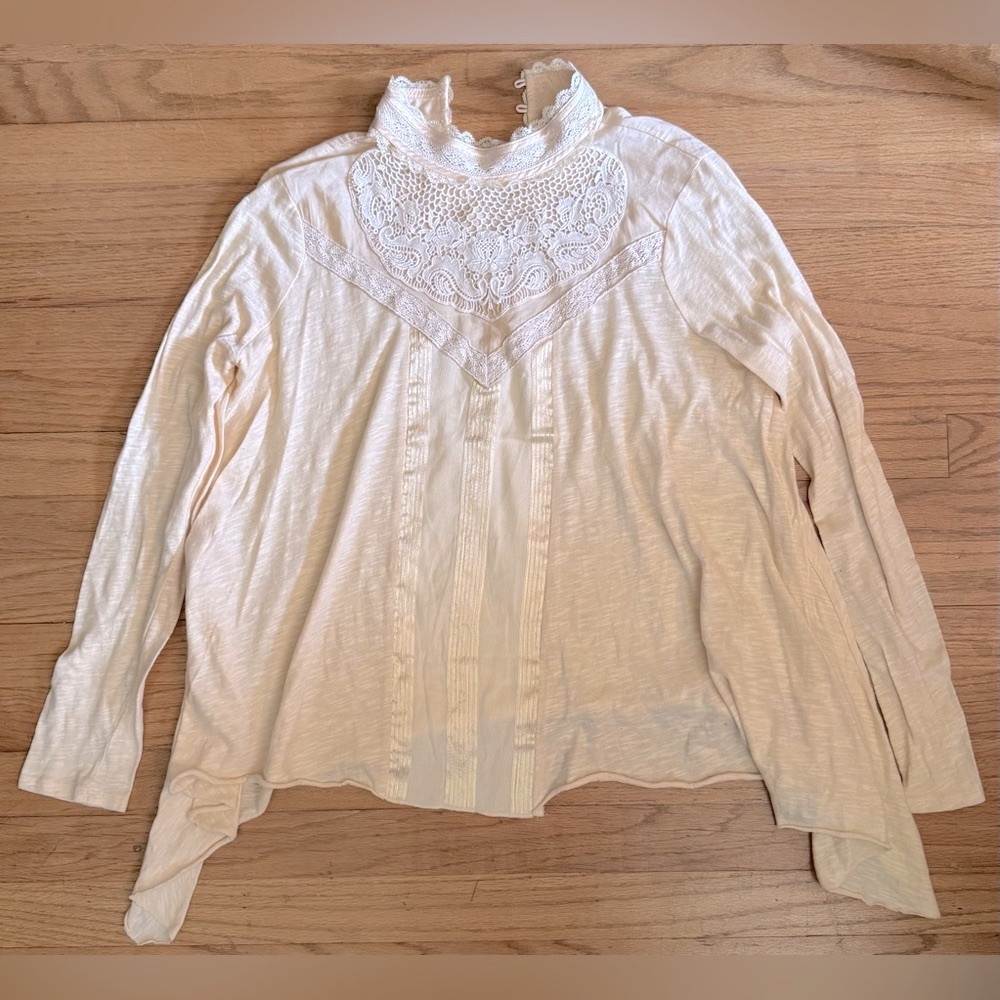 Free People Elegant Cream Lace Women's Top